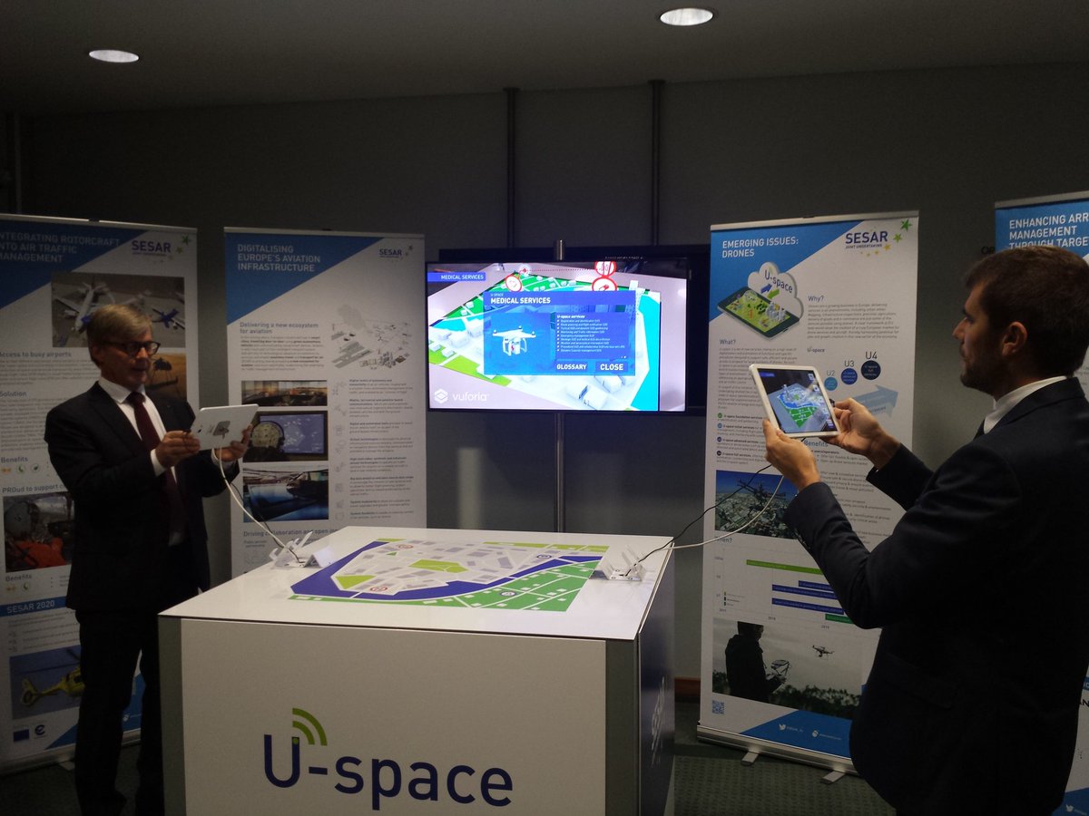 SESAR_JU's tweet photo. #SESAR exhibition kicks off @eurocontrol showcasing the digital transformation of aviation @Transport_EU https://t.co/SVWI19JN25