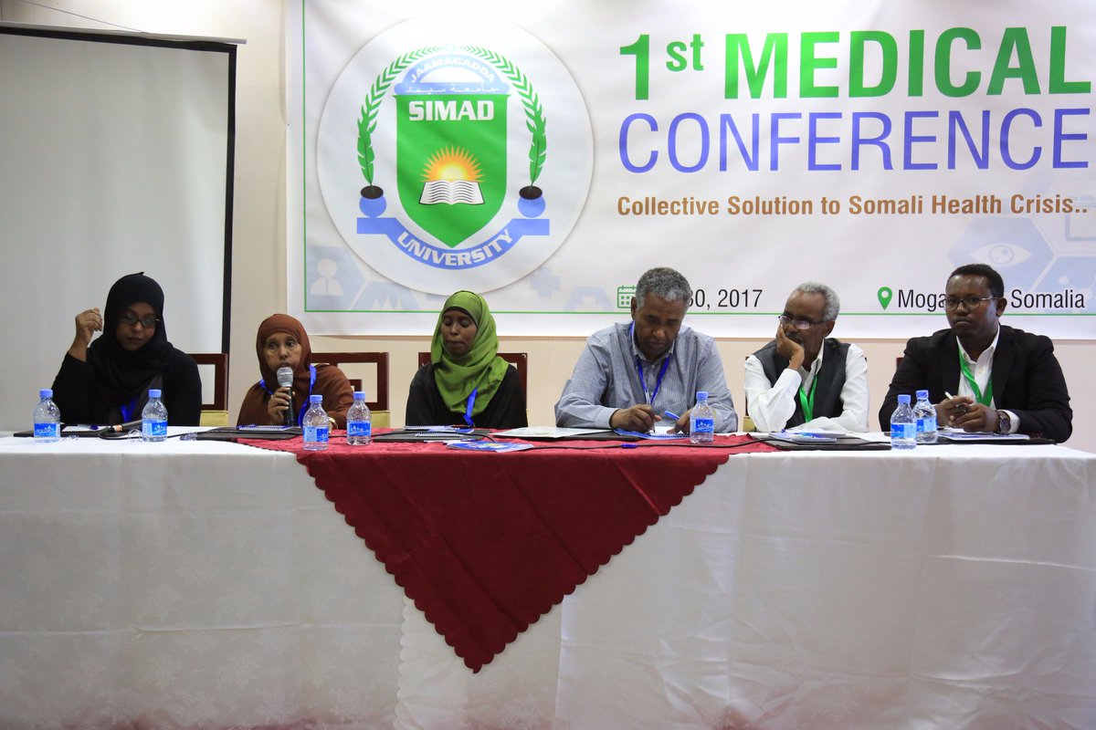 SIMADUniversity's tweet photo. Panel discussion on "OBGYN malpractices In Somalia" Is underway, Dr. Zahra Awad is chairing the session and group of doctors including Dr. Lul Mohamed, Dr. Maryan Abdullahi, Dr. Abdirahman Osoble, Dr. Abdikadir Wehlie and Dr. Mohamed Bodaye are participating it.
#MC2017 https://t.co/nPu4VyGoJP