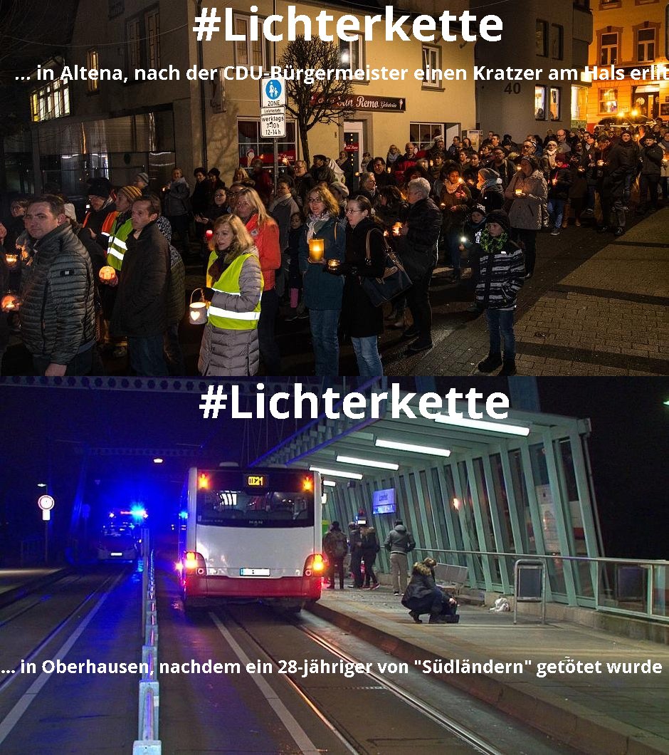 PilgramsWords's tweet photo. #Deutschland2017: #Lichterkette n nach Gutmenschenart von A - O, von #Altena bis #Oberhausen #HollsteinMeinHeld #Hollstein #knifeattack #Messer #Gutmensch #Bereicherung #Maischberger #Reformationsjahr #Refo500 https://t.co/UciDJcfBeX