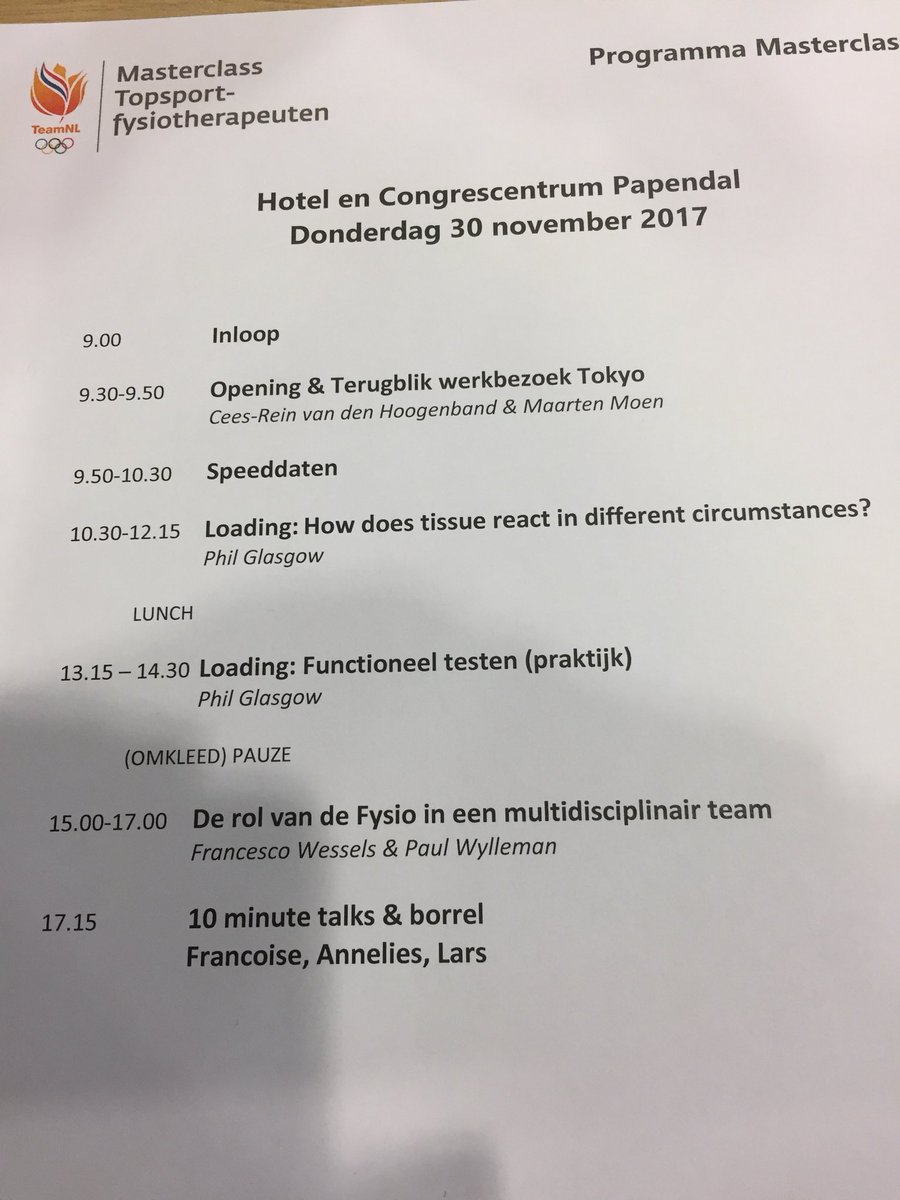 Masterclass topsportfysiotherapeuten#nocnsf#oppapendal