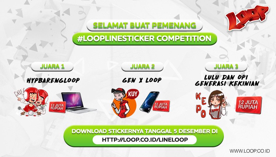 LOOP_ID's tweet image. Ada banyak banget Loopers berbakat yang mamerin karyanya lewat #LOOPLINESticker Competition dan akhirnya kita udah dapetin Loopers yang terbaik nih. Selamat buat para pemenang #LOOPLINESticker Competition! Silahkan kirim data diri kamu via DM ya.