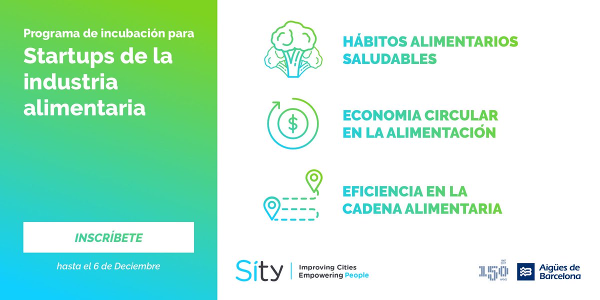 sitybarcelona's tweet photo. Aigües de Barcelona convoca Síty, un programa de incubación para startups del sector de la alimentación @lavanguardia https://t.co/Nx1RLVW4iI https://t.co/iXOrM84O37