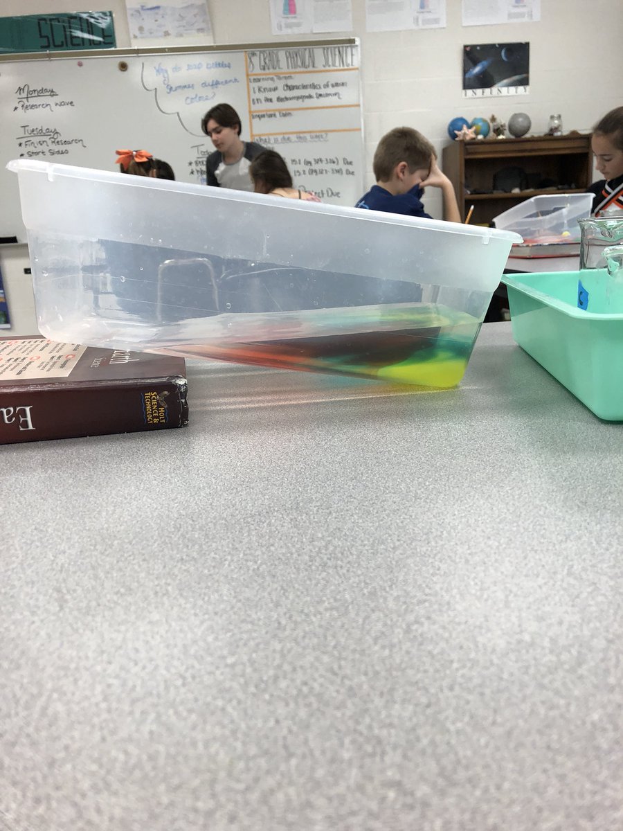 MooreCFMS's tweet photo. Looking at different density of water creating ocean currents! #CFEVS #moorescience #wow #density #cfms https://t.co/tSaTwJs1Ao