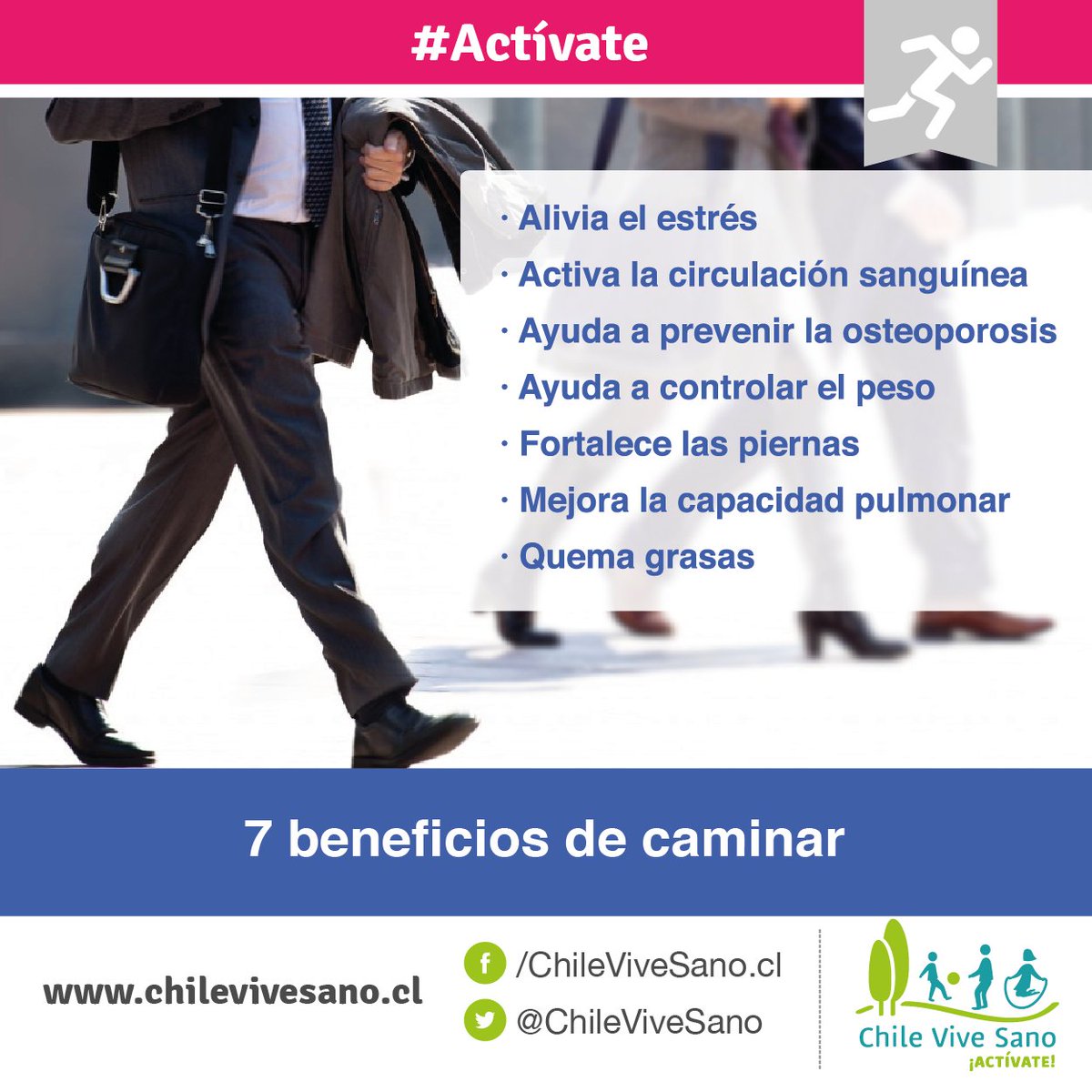 ¡Caminar es uno de los mejores aliados para tu salud! ¡Bájate unas cuadras antes y termina tu recorrido caminando para disfrutar de todos sus beneficios!