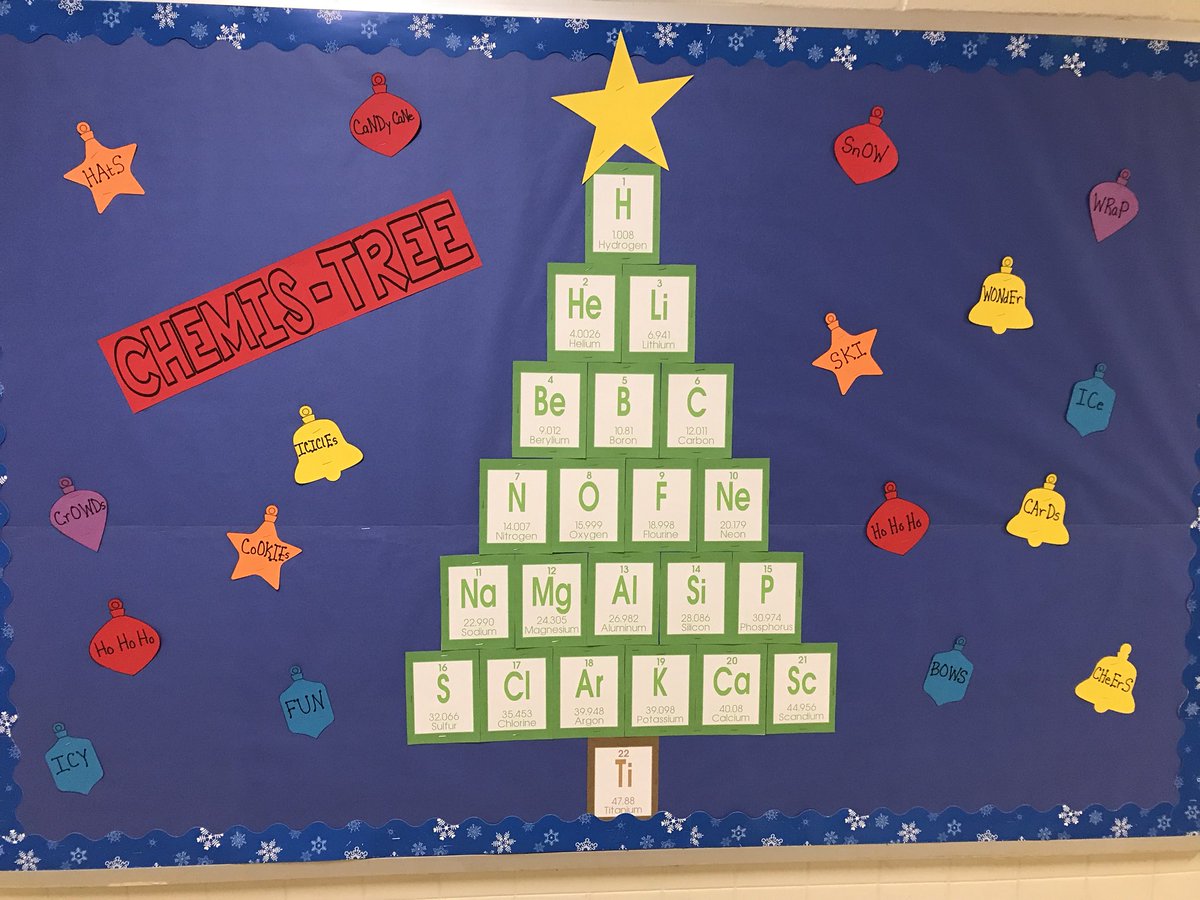 Ms_NJenkins's tweet photo. @TaylorTwig ๐พ getting in the holiday spirit ๐ #chemistree #TMSscience https://t.co/zwnoE3yYgS