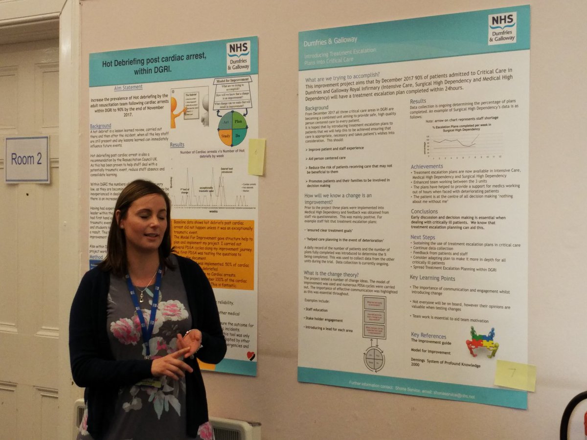 DG_Improvers's tweet photo. So much improvement activity from #dgsis cohort 2 improvers at todays poster walk. Shona Service, her project and the wider picture https://t.co/yhb49nE2JN