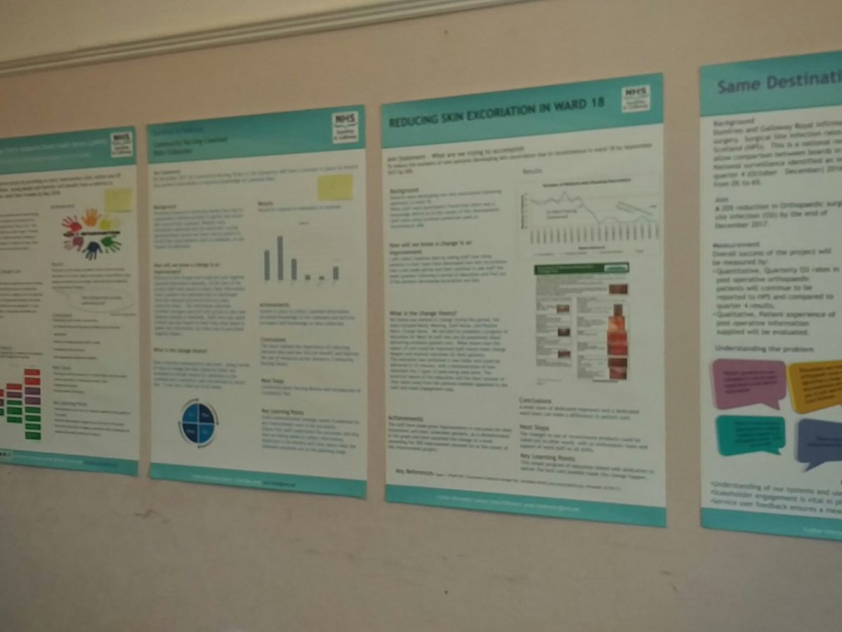 DG_Improvers's tweet photo. So much improvement activity from #dgsis cohort 2 improvers at todays poster walk. Shona Service, her project and the wider picture https://t.co/yhb49nE2JN