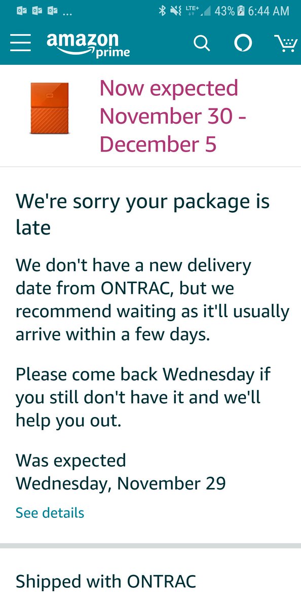 masonjeff's tweet photo. @OnTrac_Shipping @AmazonHelp Guess I shouldn't expect to get packages on time, when Amazon uses @OnTrac_Shipping. 

#OnedayshippingOntracstyle #wherediditgo #bestdelivery https://t.co/8wV7wiL3Zm