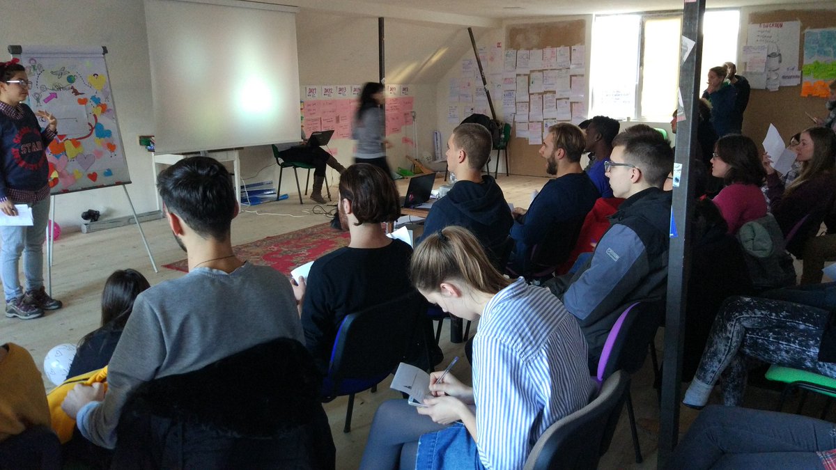 EuroBugInt's tweet photo. A great session "Fighting Labels" delivered by Romanian team. @leargas @erasmusplus #CreateYouthSide
#Eurobug https://t.co/JM9gZiX3Wu