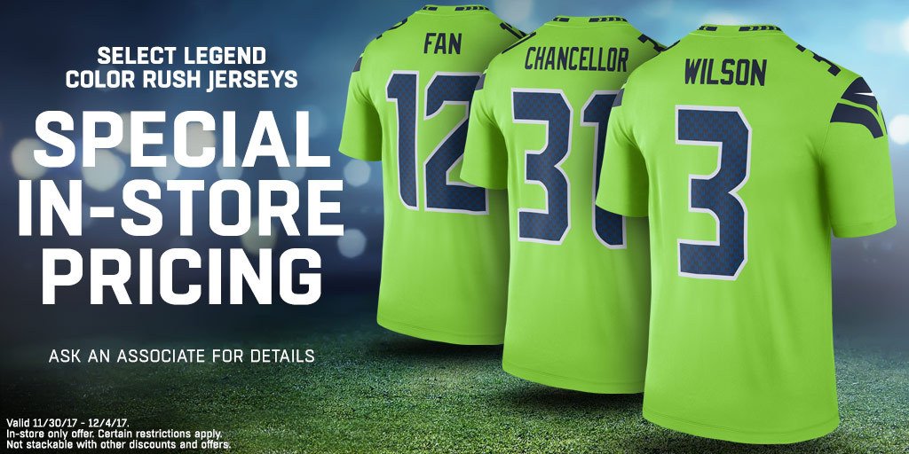 Be sure to rush ➡ to the store today for special discount on select Color Rush jerseys! Trust us, this is a deal you don't want to miss...only available until Monday. bddy.me/2ArF3bx