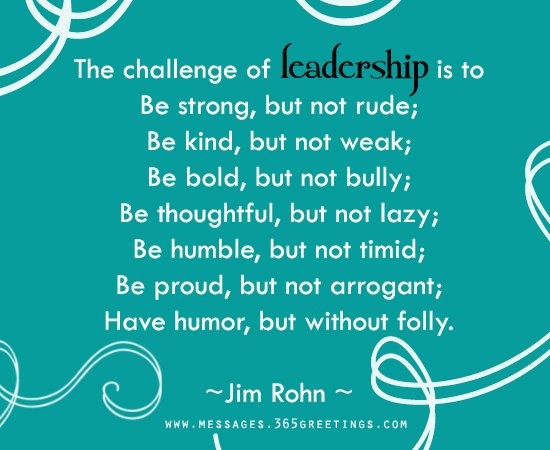 The challenge of leadership...