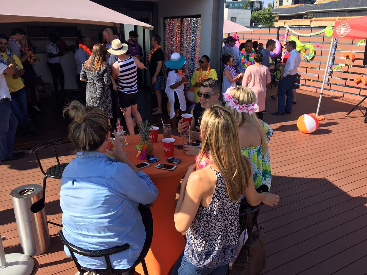 PUMalls's tweet photo. Let the festivities begin! We’re celebrating the EOY in style with our clients at our JHB rooftop beach themed event. We thank you all for your partnership over 2017 https://t.co/Bi8hNvKa0a