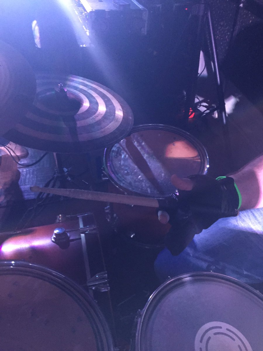 theambertide's tweet photo. #ThrowbackThursday to that time when Matt sliced his hand open just days before we were opening for @spongetheband so the crazy guy taped his drumstick to his hand and played through the pain. https://t.co/FUIoShQnDd