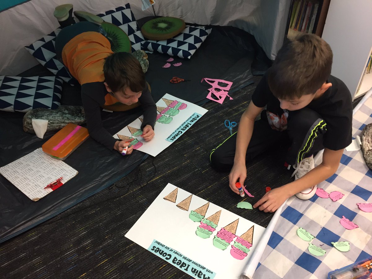 MrsGeffert's tweet photo. Main idea ice cream cones...now we are all craving ice cream!! #thirdgraderocks #readingskills https://t.co/DytH8ihyn9
