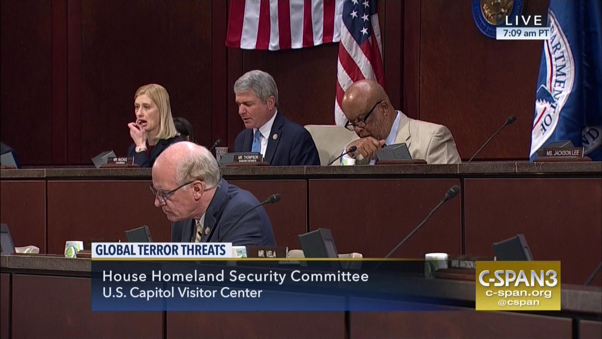 cspan's tweet photo. .@HouseHomeland hearing on Global Terror Threats – LIVE on C-SPAN3 https://t.co/j5GKmKkKO2 https://t.co/reDnNaWrdB