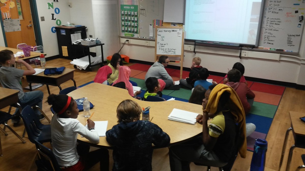 MrsBranby's tweet photo. Think-Deep Thursday has begun! Love hearing these kids talk about their math strategies! #talkmath #trythis #collaborate #sunsetRPS https://t.co/GigXdNPC1G