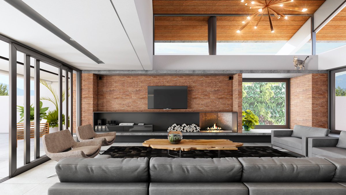 octocoletivo's tweet photo. A sala da casa em construção em Nova Palma! #projeto #arquitetura #residencial #interior #design #casa+clinica #casa #sala #lareira #varanda #telhado #paredeverde #tijolo #concreto #madeira #luz #novapalma #quartacolonia #bim #render #sketchup #vray #photoshop #octo #octocoletivo https://t.co/nxM44b0qjK