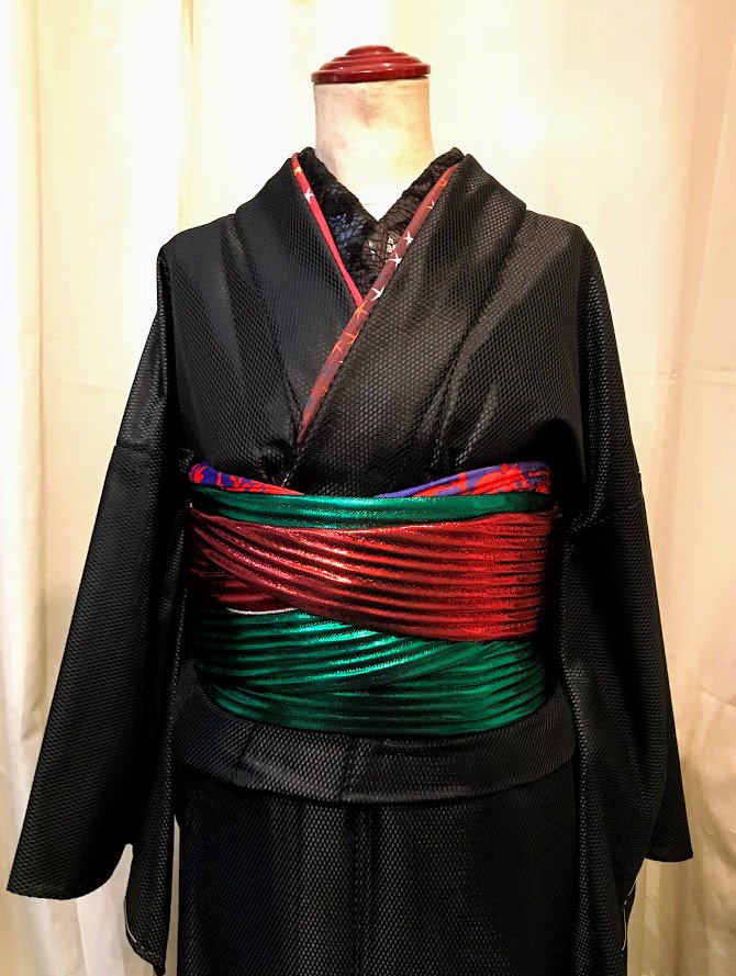 新品】ルミロック Rumi Rock ギラヘコ 兵児帯 グリーン×パープル