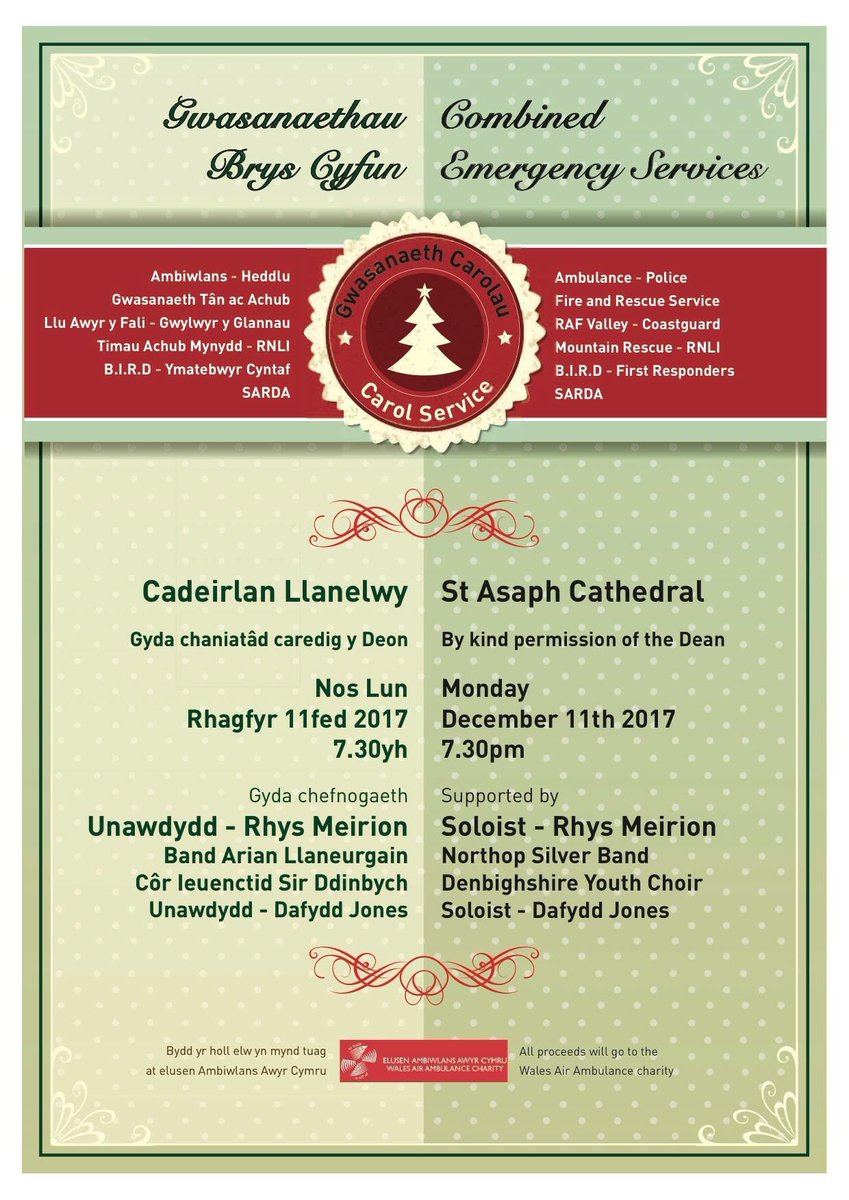 DenbsChoir's tweet photo. Join us in this event on 11/12/17🎄@StAsaphCath @WelshAmbulance @RhysMeirion @DenbighshireCC #carols #northwales https://t.co/Efs15tJm1b