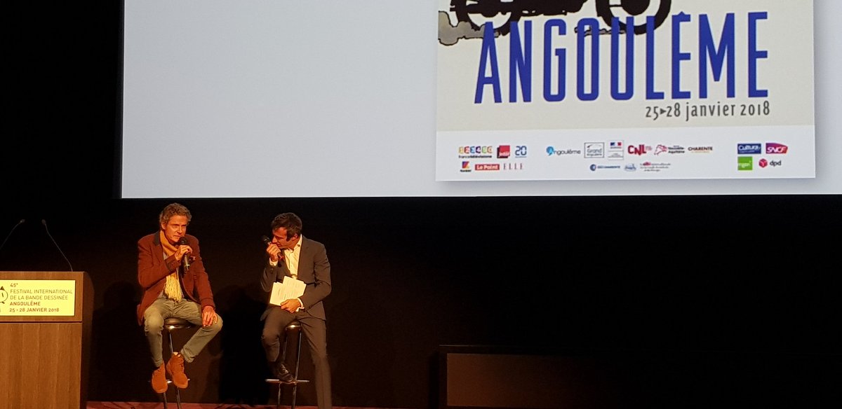 IDBOOX's tweet photo. #Fidb #fidb2018 #Cosey créateur de l'affiche officielle du festival Grand prix de la ville d'Angoulême et une expo. Regardez le petit #Mickey le voyez vous ? Clin d oeil valide par @DisneyFR superbe affiche https://t.co/2XaOuq8D3x