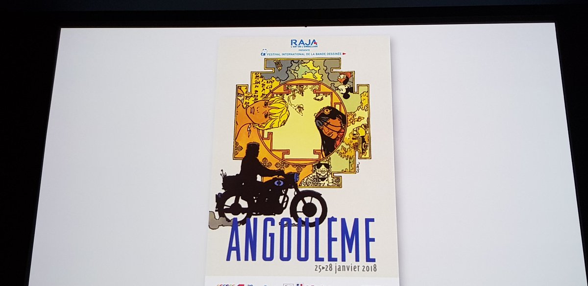 IDBOOX's tweet photo. #Fidb #fidb2018 #Cosey créateur de l'affiche officielle du festival Grand prix de la ville d'Angoulême et une expo. Regardez le petit #Mickey le voyez vous ? Clin d oeil valide par @DisneyFR superbe affiche https://t.co/2XaOuq8D3x