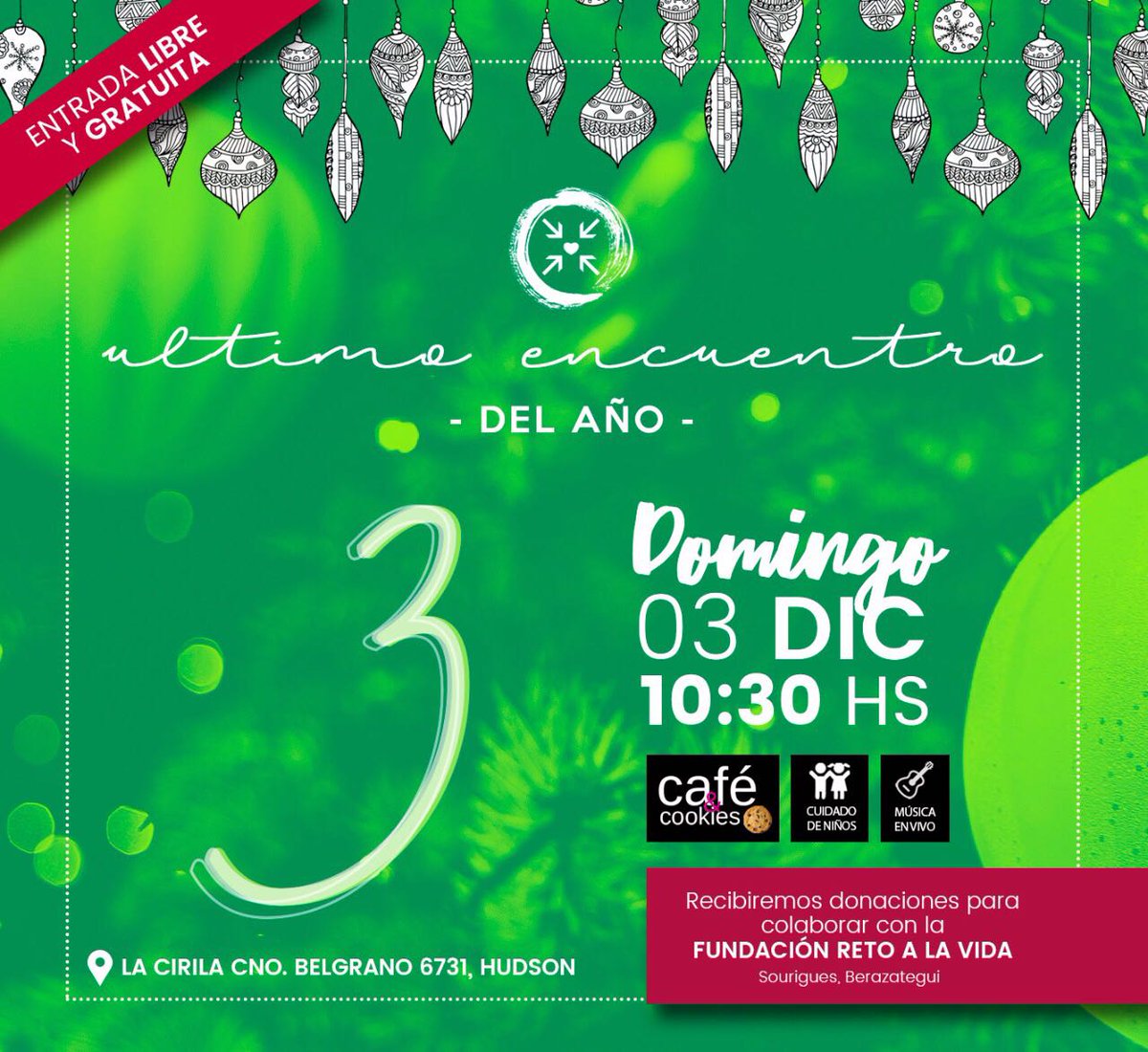 Ya no queda nada, solo 3 días para el último Encuentro del año,  vení a pasar una hermosa mañana en familia 😀 No te lo pierdas!! Te esperamos!!
