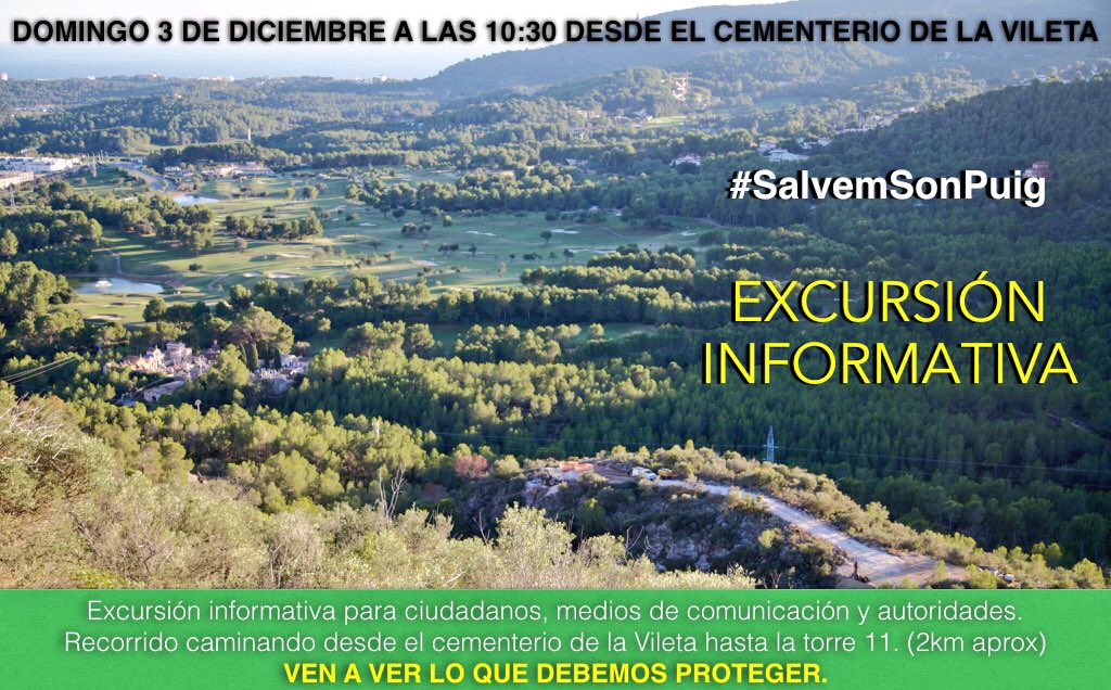 SalvemSonPuig's tweet photo. Ven el domingo con nosotros a ver el trazado aprobado actual y las propuestas de cambio que hemos hecho. El daño está hecho, minimicemos las consecuencias.

#salvemsonpuig 🌲💚🌲 https://t.co/yBSSzXiAU3
