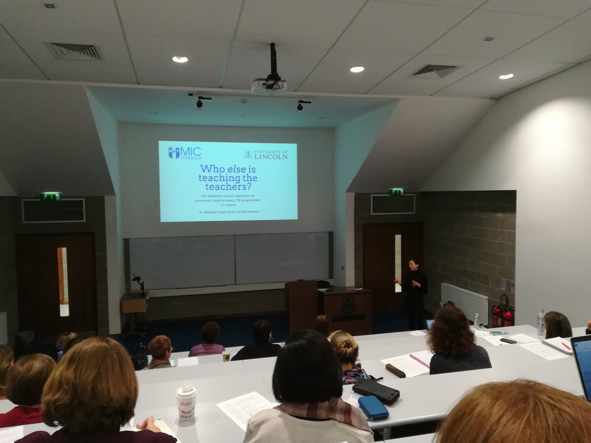 SchoolOfEd_UL's tweet photo. Dr. Rebecca Purcell presenting on research into the subject specialists who are involved in teacher education. Wide definitions required when considering who is a teacher educator #IrishTed https://t.co/auvTGsoZOj
