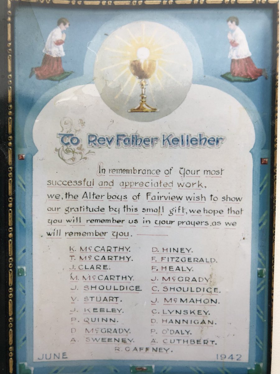 vins2006's tweet photo. @rjcbrennan @FMLocalHistory one from Fairview, 1942! Alter boys of Fairview make presentation to a Rev Kelleher https://t.co/zVaM2yDum1