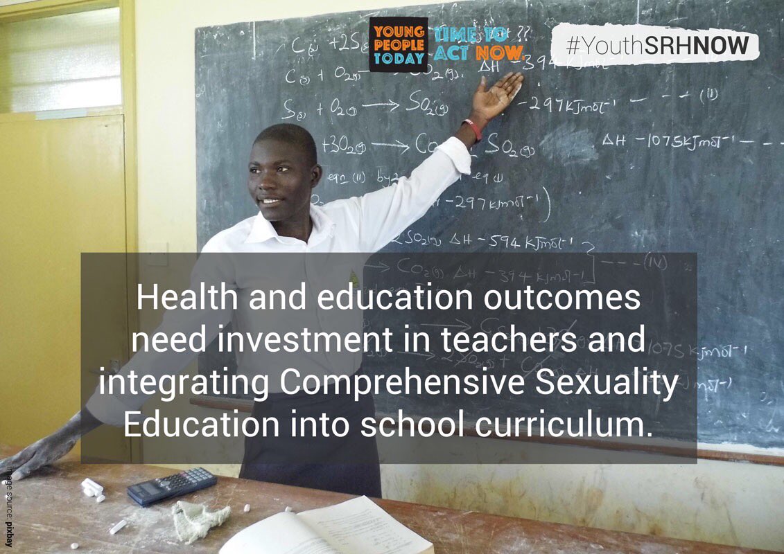 o3unesco's tweet photo. #CSE Comprehensive Sexuality Education linked Education &amp; health outcomes need investment in teachers &amp; curriculum integration 4 effective implementation  #NotWithoutCSE #NotWithoutYFS #YouthSRHNOW cc @UNESCO @unescoROSA @AfriYANBuzz @ICASAYouthFront @ICASA2017 https://t.co/eByNlq7lVJ