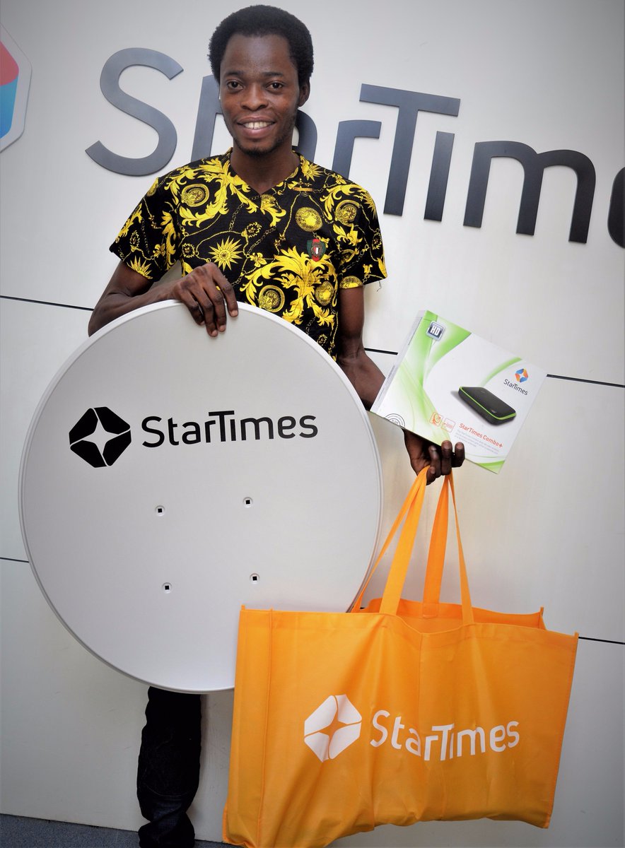StarTimes_Ng's tweet photo. #StarTimesAwoof Day 16 winner Saliu Hammed picked up his prize at the office yesterday.

Congratulations to our last winner of #StarTimesAwoof Q&amp;A: Eso Mojoyin Elizabeth
Your reward is Combo decoder, Dish &amp; 1 month subscription 👉https://t.co/PNbRVsSIAw
#PayPerDay https://t.co/Z9PsVBGTf2