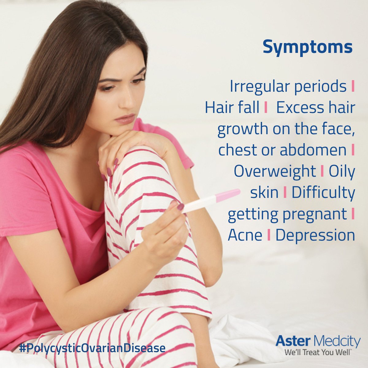 AsterMedcity14's tweet image. #PCODSymptoms include #IrregularPeriods, #Excessfacialhairgrowth, #Overweight, #Oilyskin #Acne and #Difficultygettinpregnant. #PCODcare with #AsterMedcity