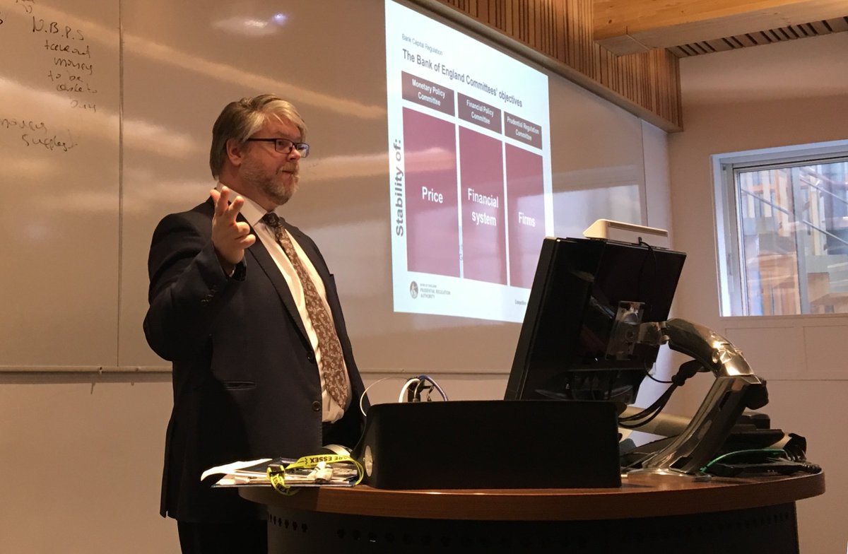 clagirardone's tweet photo. Michael Straughan from Bank of England talking about bank #CapitalRegulation to our postgraduate students @Essex_EBS https://t.co/PwEFLfvpH5