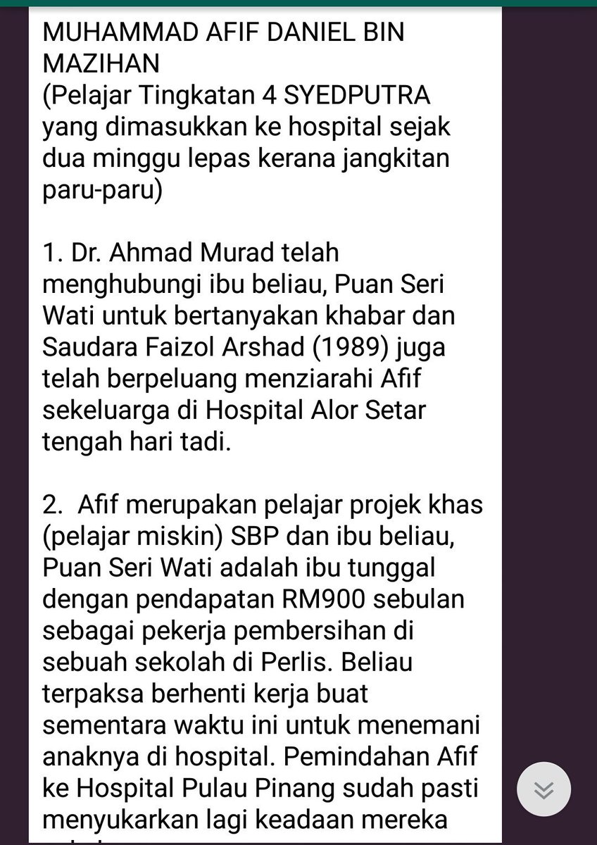 Insigniter1216 On Twitter Mohon Bantuan Kpd Sesiapa Yg Sudi Menderma Untuk Rawatan Pelajar Tingkatan 4 Syedputra Yg Sedang Menjalani Rawatan Akibat Jangkitan Paru2 Semoga Dikurniakan Kesihatan Yg Baik Seperti Sediakala Https T Co Dmjbwqbeaz