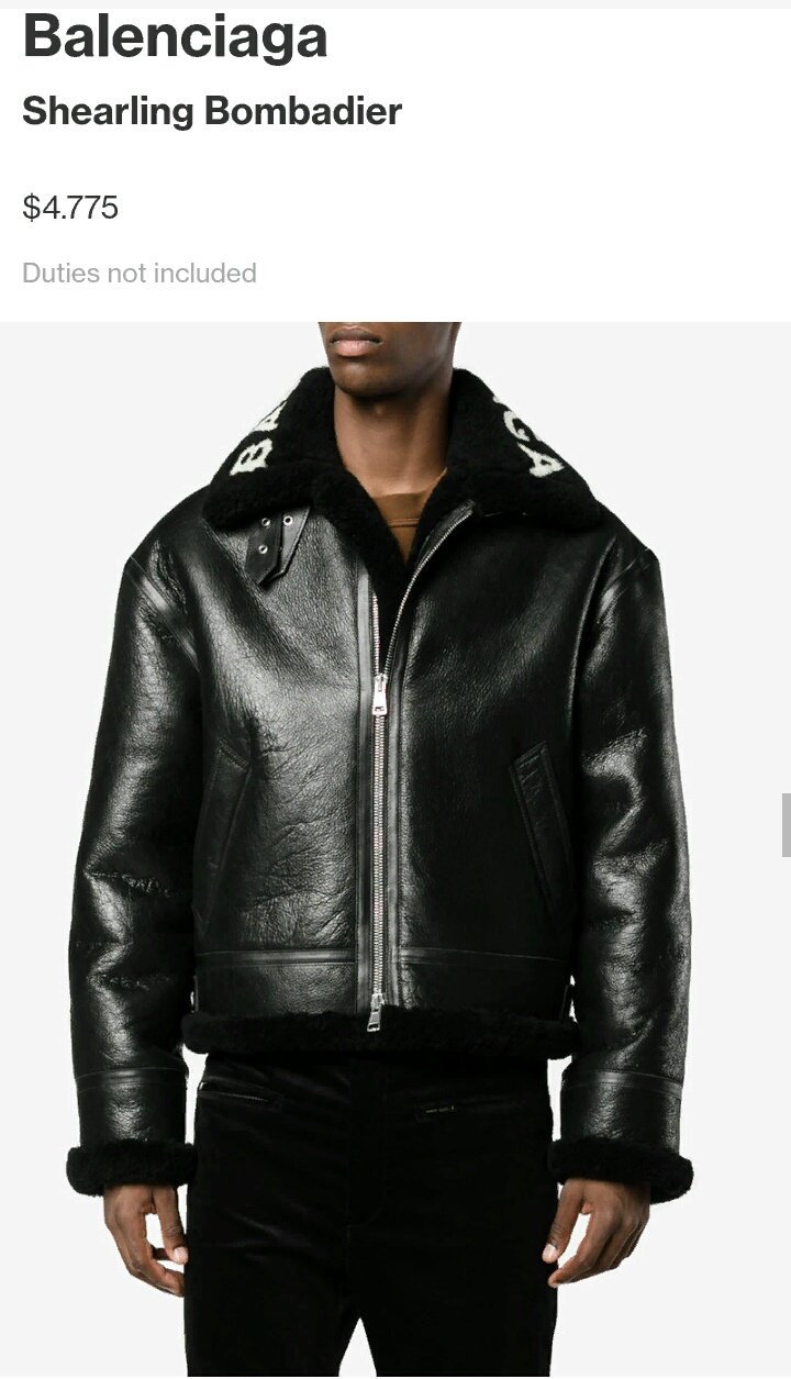 balenciaga shearling leather jacket
