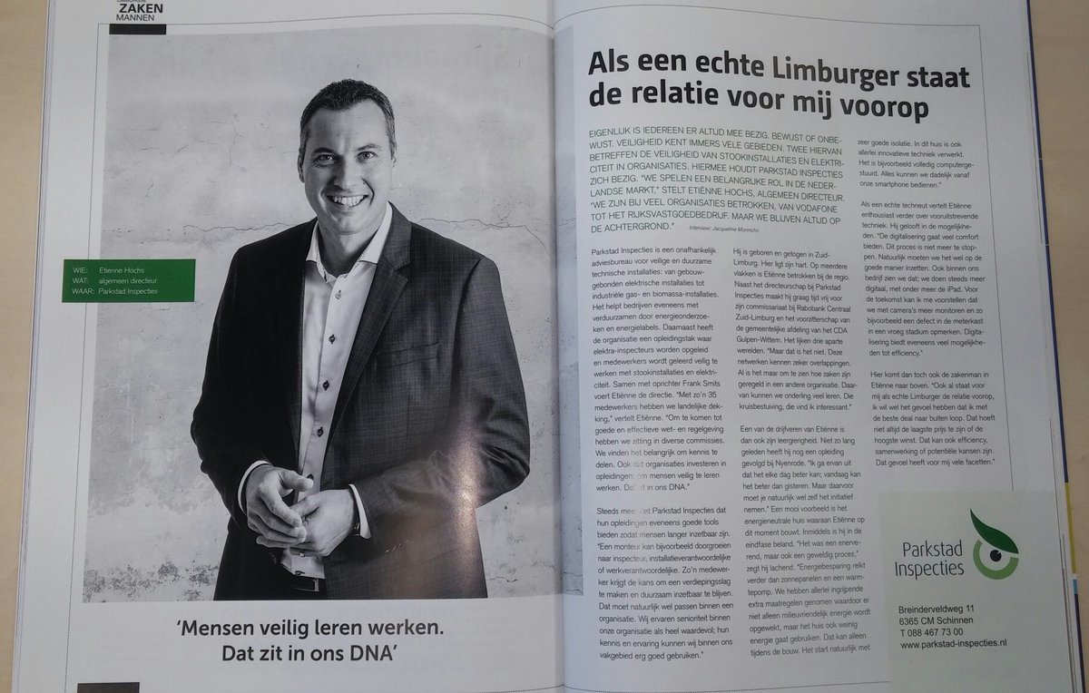 Mooi interview Etienne Hochs in magazine Limburgse Zaken Mannen over zijn persoonlijke drijfveren en die van het bedrijf: wqd.nl/GXmz
