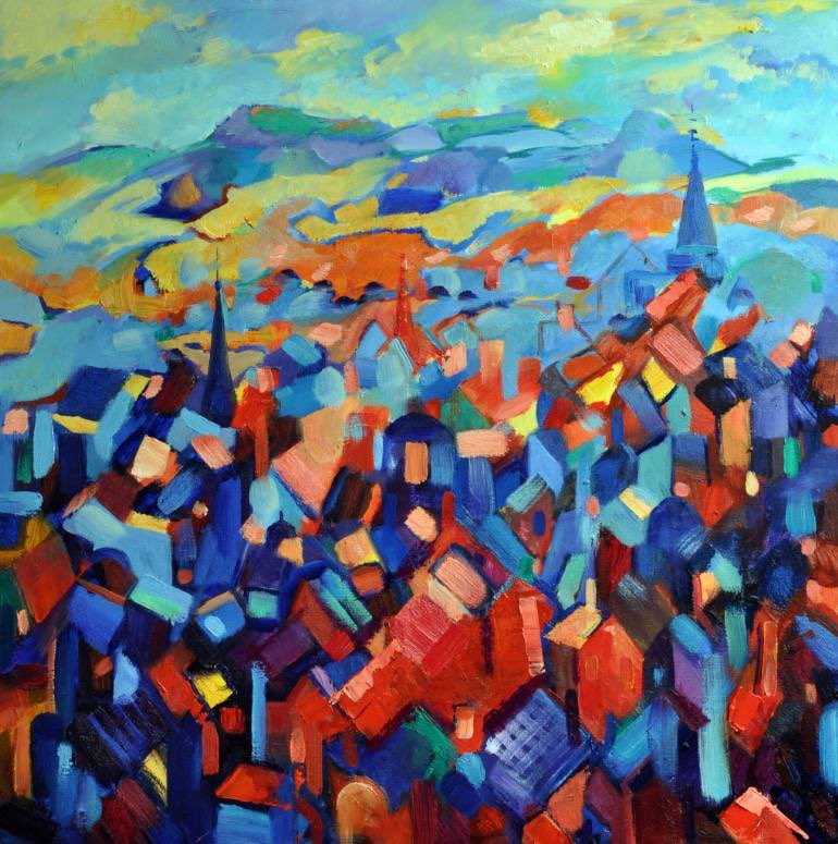 EyauukArt's tweet photo. Weatervanes and Gables 🎏🔷
BY Elena #Putley UK 🇬🇧 
#Cubism #Abstract #Modern https://t.co/gsprkQmAB9