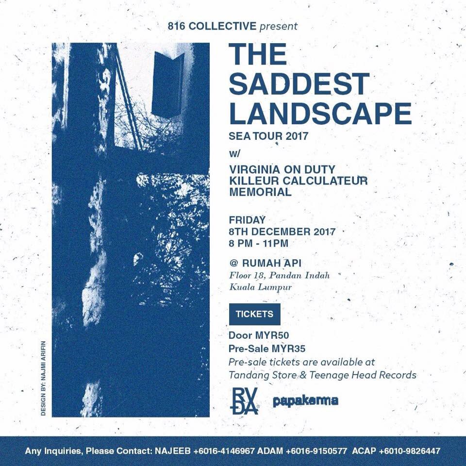crudecollective's tweet photo. What's happening? It's The Saddest Landscape live in KL. Come and get your presale ticket now! https://t.co/QMm3gCH1VH