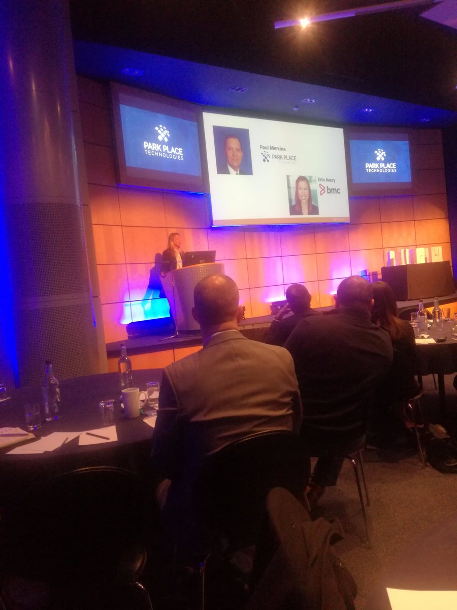 parkplacetech's tweet photo. “The formula for uptime - Introducing ParkView” Paul Mercina (@ParkPlaceTech) and Erin Avery (@BMCSoftware) #ParkPlaceTechSummit @WilliamsRacing https://t.co/K1mJ1xf2rJ