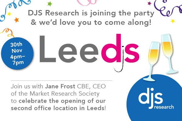 DJSResearch's tweet photo. Today's the day we officially open our doors to Leeds! Our teams from both Strines and Leeds will be there to meet and greet our guests, along with Jane Frost CBE from @TweetMRS.
Stay tuned to keep updated with the on-goings of the event!
#DJSResearch #DJSLeeds https://t.co/mZIFUYUtII
