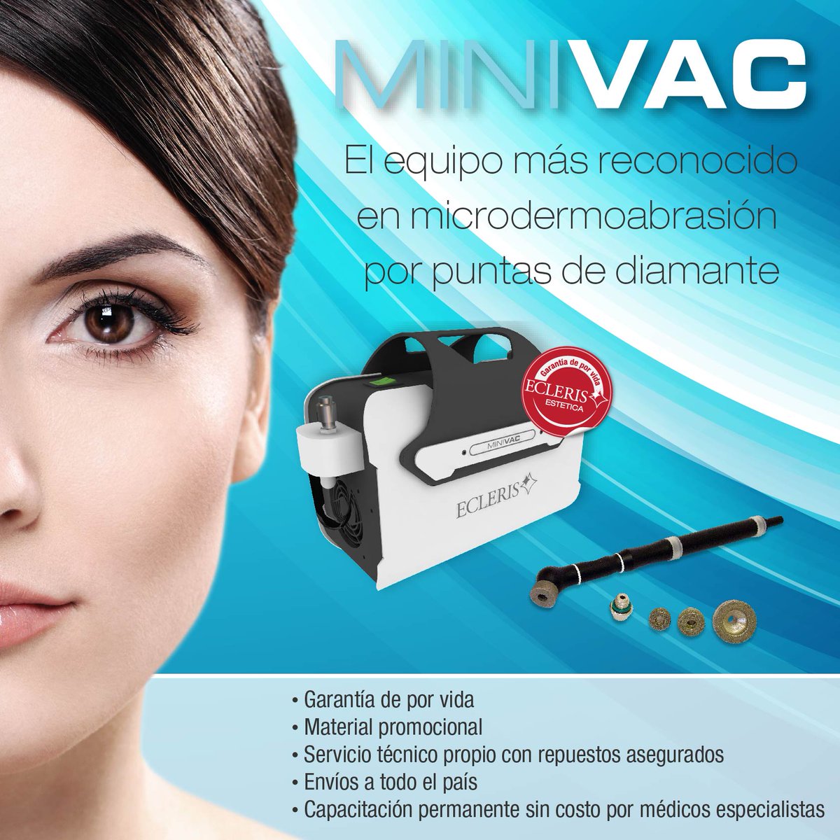 Ecleris's tweet photo. Minivac, microdermoabrasión por puntas de diamante! Alta precisión. Peeling seguro, suave y controlado. Único con sistema de control de vacío en la pieza de mano. Gran variedad de puntas de diamante disponibles.
Portátil y compacto. #eclerisestetica #diamondtip https://t.co/Zx9S14ysCZ