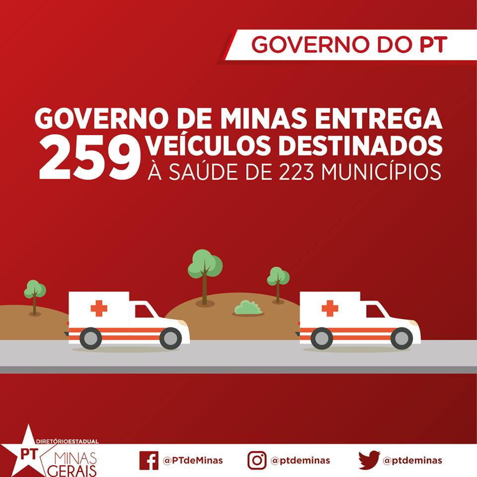 ptdeminas's tweet photo. Esse é o jeito PT de governar: Pimentel entrega 259 carros para a saúde de 223 municípios e R$ 19,4 milhões para a compra de equipamentos de Informática para Unidades Básicas de Saúde. 
Saiba mais: https://t.co/KhIqLaSEH5
#PTdeMinas #GovernoDoPT #JeitoPTDeGovernar #MaisSaúdeEmMG https://t.co/XYg8Jj4mpS