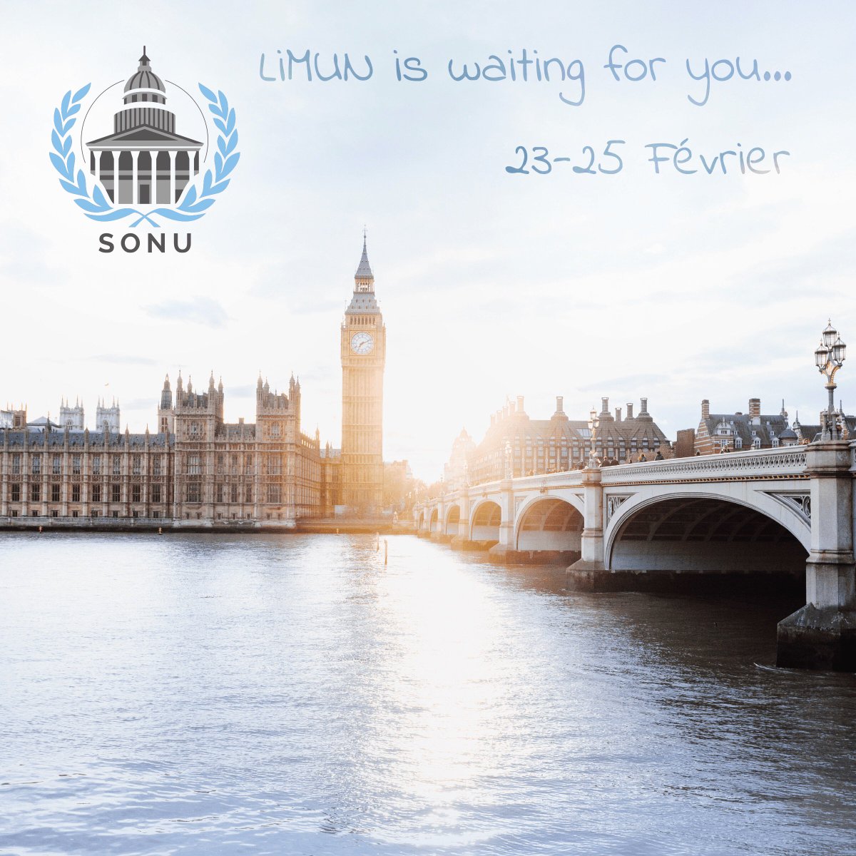 SonuMUN's tweet photo. MUNers ! MUNeuses ! La capitale britannique n’attend que vous ! Alors n’hésitez pas à vous inscrire afin de nous représenter au London International Model United Nations du 23 au 25 février. #LiMUN 🇬🇧 Le lien pour s’inscrire est juste ici 👉https://t.co/7bZ6T9LaR8 https://t.co/8Sq7Vx99f3