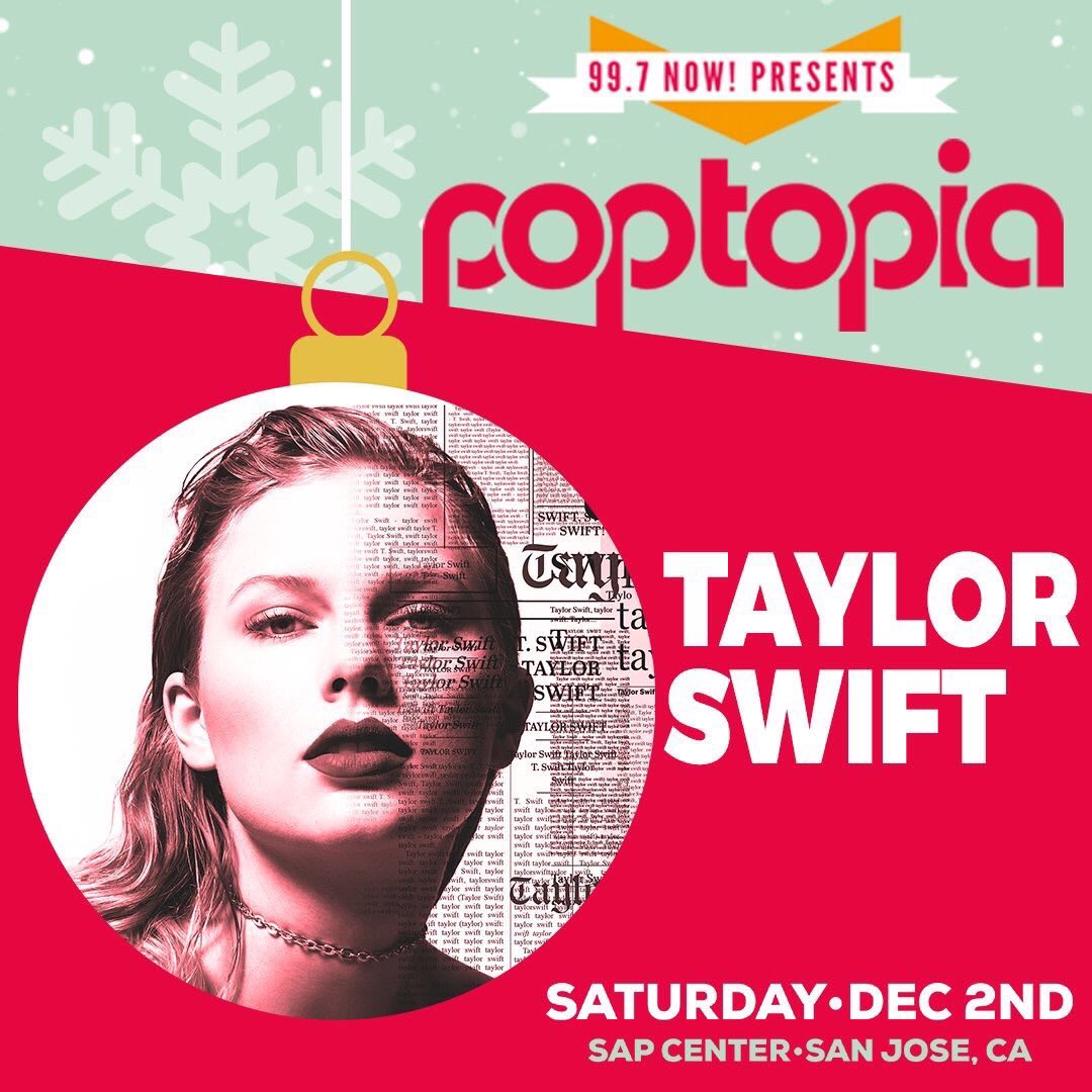 TSwiftNZ's tweet photo. Just 1 day until Taylor takes the stage in LA! Here’s a rundown of her upcoming performances:

🎤 #KIISJingleBall - LA (Dec 1)
🎤 #Poptopia - San Jose (Dec 2)
🎤 #JingleBash- Chicago (Dec 7)
🎤 #Z100JingleBall - NYC (Dec 8)
🎤 #CapitalJBB - London (Dec 10) https://t.co/8BPcF8pgJO