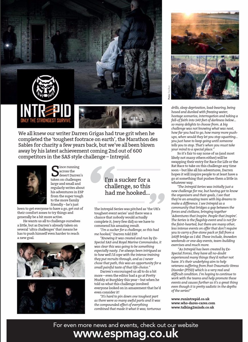 Darrengrigas's tweet photo. See my interview in @espmagazine about my experience of the very challenging @intrepidseries #intrepidseries https://t.co/EZh5nzUDmz