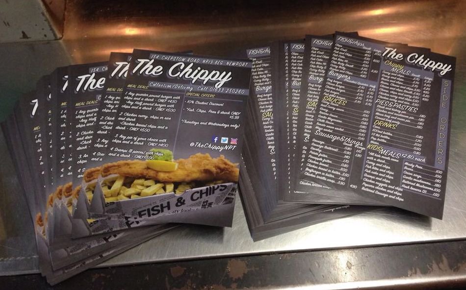 Aprintanddesign's tweet photo. Just printed: a fresh run of menus for @TheChippyNPT

We have specialised in menus for nearly 30 years, if your business deals in food, come and speak to us! https://t.co/NdL8wI7CBZ