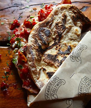DeptfordMktYard's tweet photo. Bollywood meets Deptford. The Bacon Naanwich @FGTB_ 😍 Opening hours and their story: https://t.co/c0HbYcsqjb #microdiner #indianinspired #streetfood https://t.co/XrlWiEvqbK