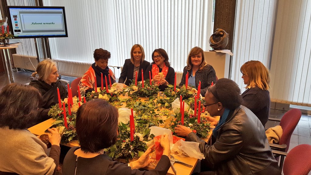 SLOVAKIAinUK's tweet photo. #Christmas preparations underway at @SLOVAKIAinUK . Advent wreath making with Christian Embassy. https://t.co/RI1swGJbi8