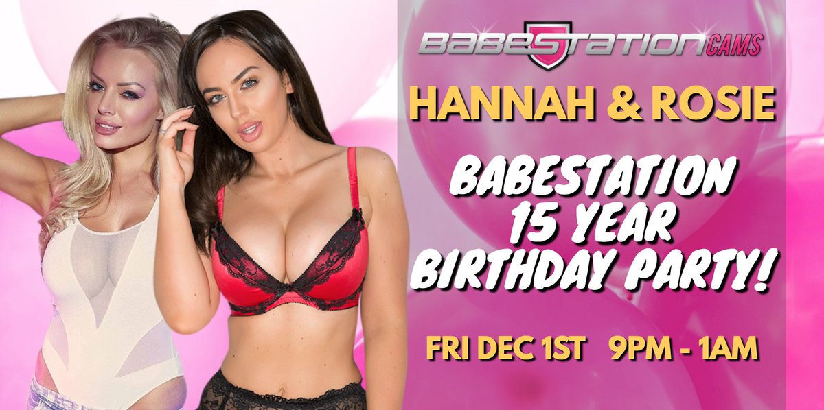 Special Announcement!🎂  

Babestation Birthday 15 Year Cam PARTY! 🎉 

@hannahclaydon13 &amp; @RosieLee_bs 😈 

https://t.co/zY3zBvu00y 📲 https://t.co/lrGTofHQzA