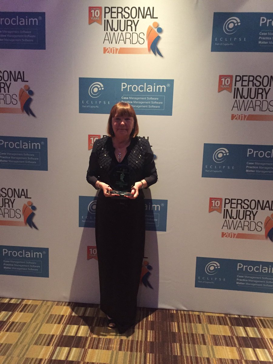ClinNegSwits's tweet photo. What a wonderful evening celebrating with colleagues and friends. We are so very proud of Head of South Yorkshire, Janet Baker: Clinical Negligence Lawyer of the Year #PIAwards @ClaimsMedia https://t.co/kwBc4Lvngl